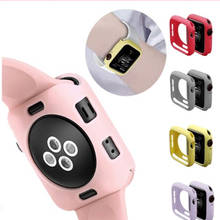 Мягкий силиконовый чехол карамельного цвета для Apple Watch 5 4 3 2 1 42 38 мм, защитный чехол для iWatch 4 5 40 мм 44 мм, бампер для часов 2024 - купить недорого