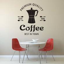 Calcomanía artística de vinilo para decoración de pared, Mural de decoración para cafetera, póster para taza de café 2024 - compra barato