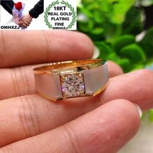 OMHXZJ Wholesale RR1222 European Fashion Hot Fine Man Party Birthday Wedding Gift Simple Square AAA Zircon 18KT White Gold Ring 2024 - buy cheap