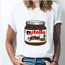 Nutella kawaii impressão tshirt feminino 90s harajuku ullzang moda camiseta gráfico bonito dos desenhos animados camiseta estilo 2024 - buy cheap