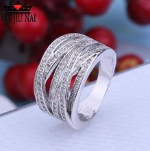 Fashion luxury jewelry CZ silver inlaid zirconia simulated gemstone wedding 925 silver ring party birthday gift boutique jewelry 2024 - buy cheap