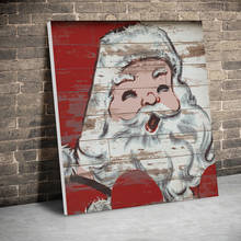 Framed Cutout Santa Christmas Canvas Paintings Wall Art Prints Posters Pictures Kids Room Home Decor With Wooden Inner Frame 2024 - buy cheap