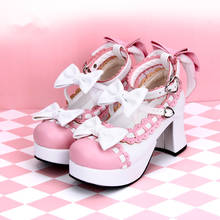 Japanese classic tea party LOLITA shoes thick Heel Bowknot princess shoes Cos sweet cute Lolita Palace Anime Lolita Shoes 2024 - buy cheap