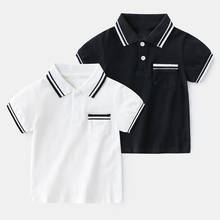 2021 Summer New 2 3 4 5 6 7 8 Years Old Turn-Down Collar Tees For Handsome Kids Gift Sports Short-Sleeve Stripe T-Shirt For Boys 2024 - buy cheap