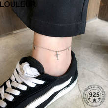Louleur 925 prata esterlina tornozeleiras cruz pingente moda ajustável tornozeleiras para mulheres jóias de verão 2021 tendência jóias finas 2024 - compre barato