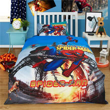 Conjunto de cama do homem-aranha da marvel, 3 peças, capitão américa, homem de ferro, conjunto de edredom, crianças, meninos, saco de cama, fronha e lençol 2024 - compre barato