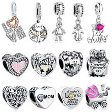 925 Sterling Silver Charms Beads I Love My Family Love Mom Baby Car Heart Beads fit Original Charm Bracelet DIY Jewelry 2024 - buy cheap