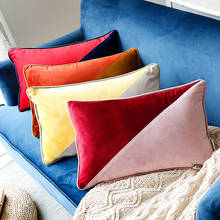 Capa de almofada de veludo para sofá, patchwork, decoração, casa, carro, escritório, lombar, capa de travesseiro, 30x5 0/45x45cm 2024 - compre barato