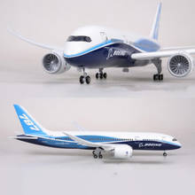 1/130 scale 47CM Airplane Boeing B787 Model Toy Dreamliner Aircraft Base with light Wheel Diecast Plastic Resin Alloy Plane toy 2024 - buy cheap