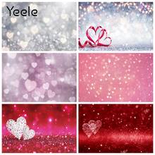 Yeele pano de fundo com glitter coração luz bokeh, decoração de fundo fotográfica para estúdio de fotos, aniversário, bebê 2024 - compre barato