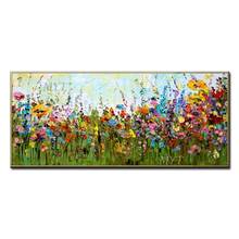 The Green Grass Was Covered With Flowers Of all Colors Oil Painting Handpainted Paintings Wall Art Home Decor Picture  On Canvas 2024 - buy cheap