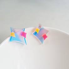 ZiccoWong Transparent Acrylic Colorful Star Earstud Earring For Women Girl Simple Lovely Geometric Stud Earring Wedding Jewelry 2024 - buy cheap