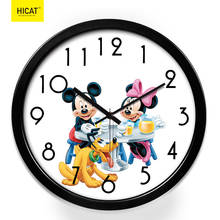 Мультяшные часы с Микки Маусом и креативные настенные часы для детской комнаты, пластиковые настенные часы с Микки Маусом 2024 - купить недорого