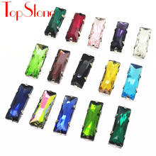 TopStone Baguette Sew On Stone with claw setting Glass Crystal Rectangular Sew-on rhinestones for dress costume 2024 - buy cheap