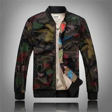 Casaco bomber de malha camuflada masculino, jaqueta fina de manga longa com suporte para primavera e outono 2020 2024 - compre barato