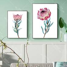 Nordic Wall Art Canvas Painting Pink Flower Poster Floral Posters And Prints Girl Art Print Wall Pictures For Home Room Decor 2024 - buy cheap