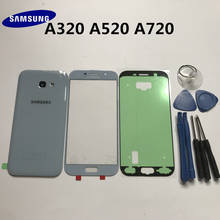 Samsung-carcasa trasera de vidrio para teléfono móvil, tapa trasera de batería, lente de cristal frontal y herramientas para Samsung Galaxy A3, A320, A5, A520, A7, A720, A2017 2024 - compra barato