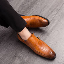 Zapatos planos de negocios con diseño clásico de cocodrilo para hombre, mocasines formales de cuero, para fiesta de Navidad, 2021 2024 - compra barato