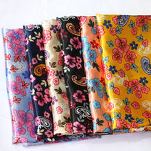 Tela de satén de 100 poliéster, tejido de 148cm x 100% cm, diseño Vintage, suave, Charmeuse, forro textil de Cachemira Floral 2024 - compra barato