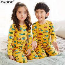 Kids Pajamas Cotton Long Sleeve Cartoon Underwear For Boys Girls Pajamas Children's Sleepwear Child Sleepwear Boys Girls Clothes 2024 - buy cheap