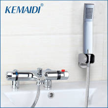 KEMAIDI Thermostatic Faucet Anti-scald Bathroom Bath Shower Mixers With Hand Shower Thermostatic Faucet Chrome Finish Mixer 2024 - buy cheap