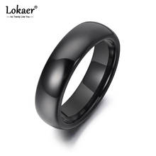 Lokaer-anillos de cerámica negra brillante para mujer y niña, joyería Bohemia de estilo Oficina, anillos de aniversario para fiesta, Anneaux R19053, 6mm 2024 - compra barato