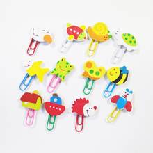 12Pcs/pack Kawaii Cute Cartoon Animal Wooden Animal Paper Clip For Book Stationery School Office Supplies 2024 - buy cheap