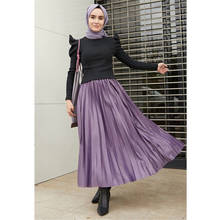 Юбка женская Плиссированная, модная Длинная атласная юбка в мусульманском стиле, Арабская, Турецкая, Ближний Восток, свободная повседневная 2024 - купить недорого
