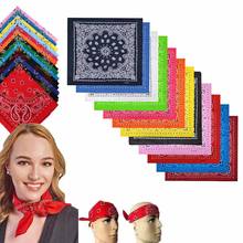 Multifunction paisley bandana lenço de cabelo de caju flor cachecol hip hop algodão bandana lenço quadrado para mulher 2024 - compre barato