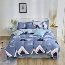 Home textile AB side bedding set  geometric bedding housse de couett kid bed linen set blue bedclothes duvet cover set sheet52 2024 - buy cheap