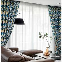 Cortinas nórdicas estampadas para sala de estar, quarto, estudo, moderna, minimalista, de poliéster-algodão, personalização 2024 - compre barato