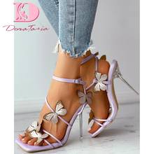 DoraTasia Brand New Female Summer Sandals Fashion Butterfly Thin High Heels Sandals Women 2021 Sexy Party Shoes Woman 2024 - buy cheap