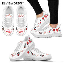 ELVISWORDS Drop Shipping Women's Sneakers Flats Fashion 3D Nurse Comfortable Air Mesh Ladies Shoes Light Breathable Women Shoes 2024 - buy cheap