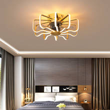 Ventilador nórdico para sala de estar, ventilador com controle remoto, iluminação led para restaurante, motor de cobre puro 2024 - compre barato