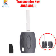 Keyecu Transponder Key Case 4D63 For Ford Fiesta Mondeo Focus C-Max S-Max Galaxy Kuga Ignition Transponder HU101 Key case shell 2024 - buy cheap