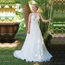 Elegant Wedding Dress Lace V Neck Bridal Gown Column Wedding Dresses Lace Appliques vestido de noiva Custom Made 2024 - buy cheap