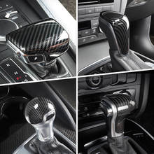 Acessórios Para Audi A3 A4 A5 A6 A7 Q2 Q5 Q7 S3 S4 S5 S6 S7 B8 B9 Console De Fibra De Carbono alavanca de Câmbio Cabeça Alça Tampa Do Quadro Adesivo 2024 - compre barato