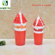 simulation Watermelon Smoothie Cup Model Watermelon Cup Strawberry Cup sample ice cream window display Custom for Decoration 2024 - buy cheap