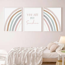 Modern Rainbow Your Are My Sunshine Childs Nursery Posters Canvas Painting Wall Art Print Picture for Kids Bedroom Home Decor 2024 - buy cheap