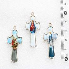 20 pieces / sacred heart color Jesus amulet cross pendant nail cross pendant for jewelry making 2024 - buy cheap