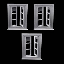 3Pcs White Color Dollhouse Miniature 1:12 Window Door Doll House Accessories Window Hollow Out DIY Mini Dollhouse Furniture 2024 - buy cheap