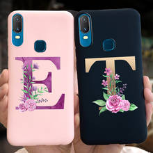 Capas de silicone para vivo y11 2019, capa traseira macia de tpu com letras do alfabeto e flor, para vivo y11 1906 1906_20 2024 - compre barato