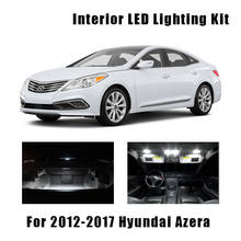 Lâmpadas brancas para o interior do carro, 6 peças, ideal para hyundai azera 2012-2015, 2016, 2017, luva, placa, lâmpada 2024 - compre barato