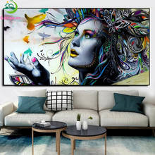 Diamond Embroidery Abstract art, painted woman Picture Of  Diamond Painting Full Square round drill Mosaic Cross Stitch Wall Art 2024 - buy cheap