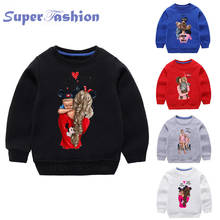 Winter Coat Toddler Baby Kids Super Mom and Daughter Hoodie Sweatshirt Girls Tops Blouse Autumn Clothes Roupa Infantil,dKYT007 2024 - buy cheap