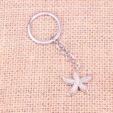 Chaveiro de estrela do mar 24mm, 20 peças, pingentes de chaveiro de carro, suporte de anel, lembrancinha, joia, presente 2024 - compre barato