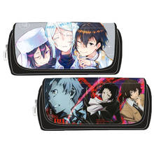 Bolsa de lápices grande de Stray Dogs, bolso escolar pequeño de Anime, bolsa de maquillaje Kawaii, estuche de cosméticos Dazai Osamu, almacenamiento de papelería de dibujos animados 2024 - compra barato