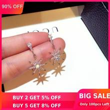 Charm Star Diamond Dangle Earring Original 925 sterling silver Jewelry Party Wedding Drop Earrings for Women Bridal Fine Gift 2024 - buy cheap