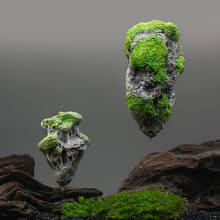 Decoración de acuario de roca flotante de musgo, piedra voladora Artificial de resina, adorno de piedra pómez para paisajismo de pecera 2024 - compra barato