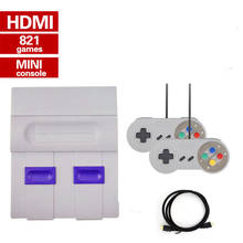 Mini HD TV Video Game Console Handheld Retro Family Game Console Built-In 821 Classic for SNES games Dual gamepad PAL&NTSC 2024 - buy cheap